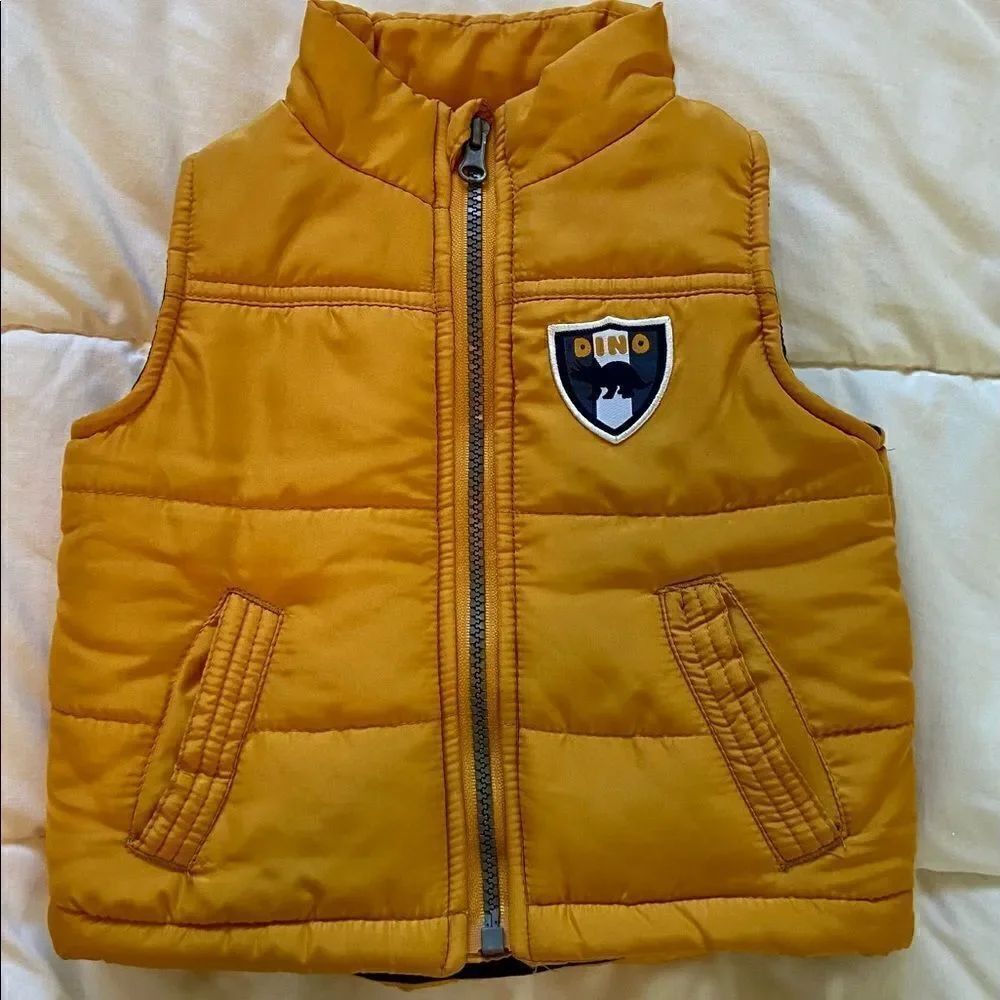 Kids Headquarters Gold/Blue Dino Vest Sz 6-9 Mth
